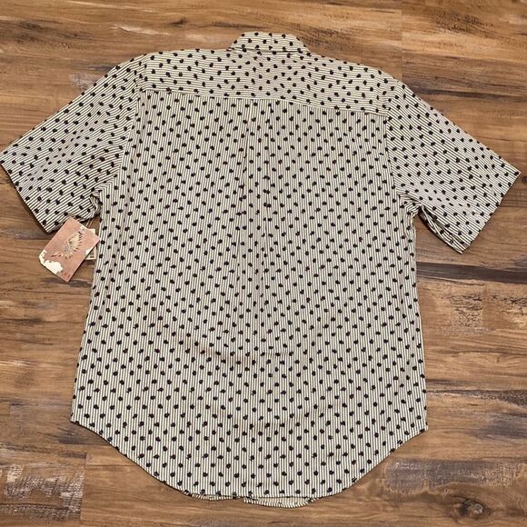 Vintage  80’s Cherokee Striped Floral Button front shirt - Picture 2 of 9